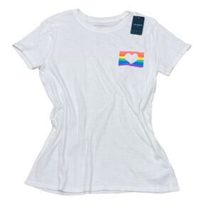 NWT Lucky Brand T-Shirt Rainbow Heart Size Medium